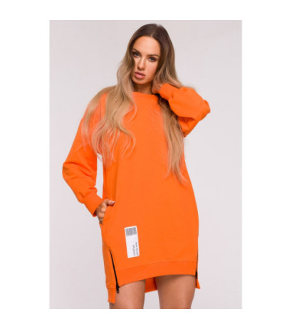 M676 Tunic with patch and decorative zippers - orange