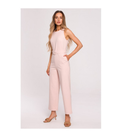 M679 Sleeveless jumpsuit with belt - candy pink