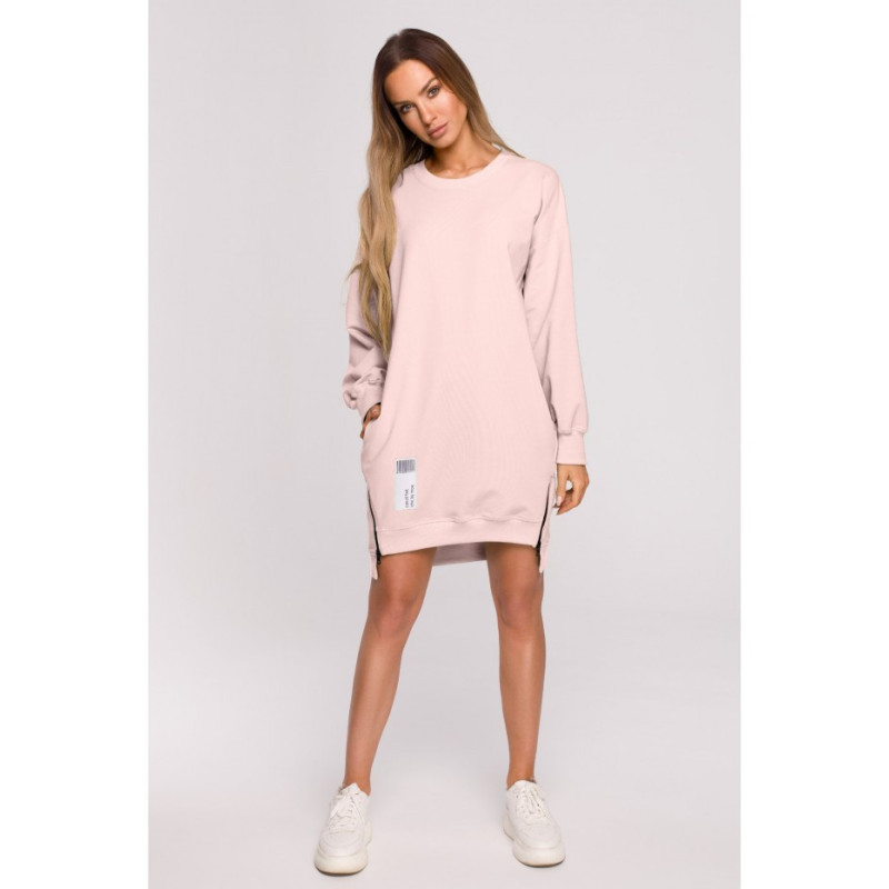 M676 Tunic with patch and decorative locks - candy pink