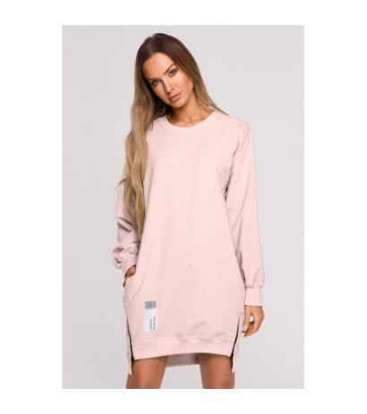 M676 Tunic with patch and decorative locks - candy pink