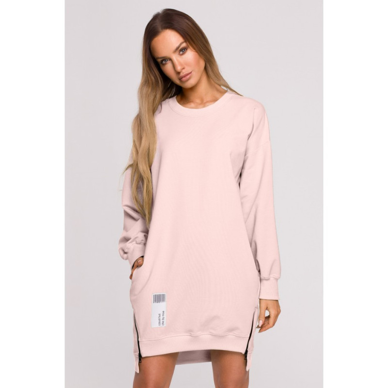 M676 Tunic with patch and decorative locks - candy pink