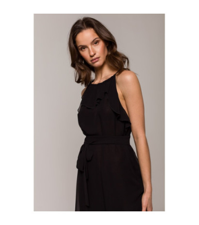 K137 Dress tied around the neck - black