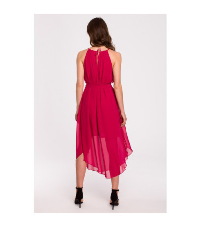 K137 Dress tied around the neck - fuchsia