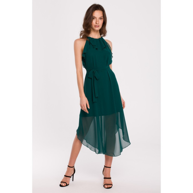 K137 Dress tied around the neck - green