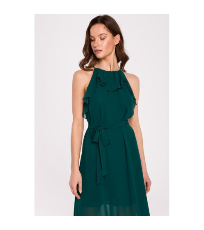 K137 Dress tied around the neck - green