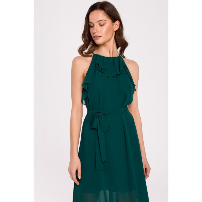 K137 Dress tied around the neck - green