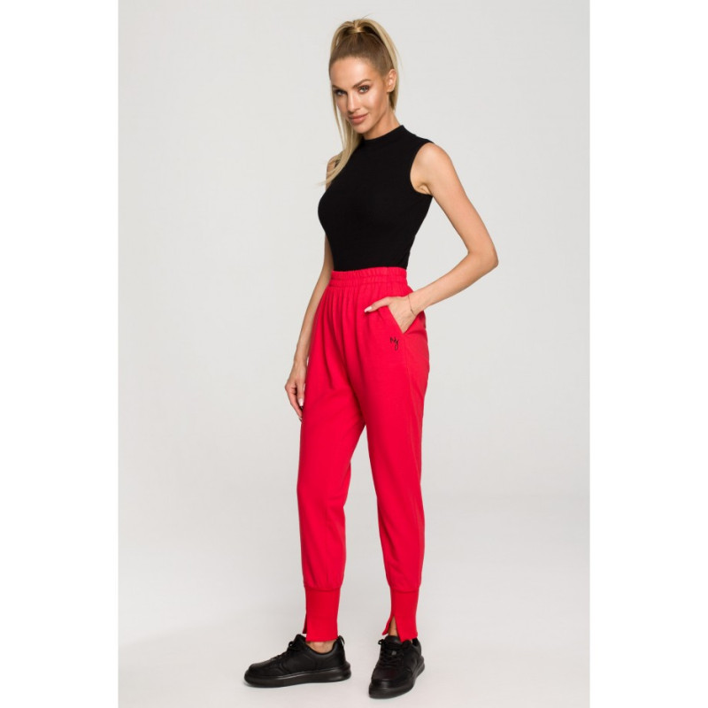 M692 Sweatpants with slits at the bottom - red