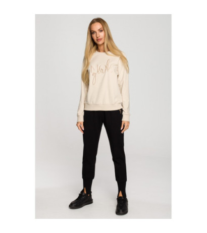 M693 Sweatshirt with embroidery - sand-colored