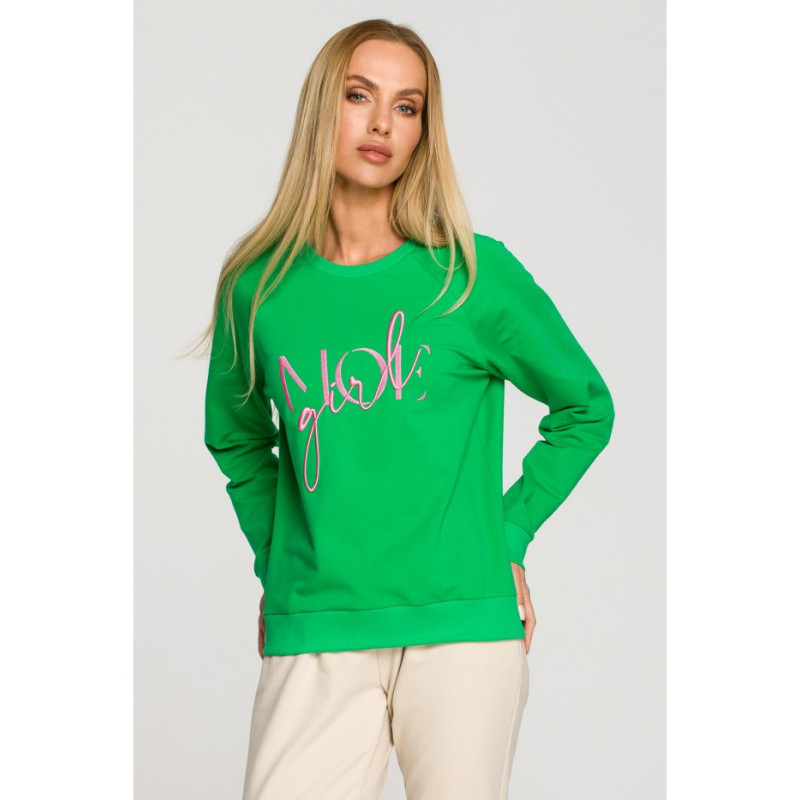 M693 Sweatshirt with embroidery - juicy green