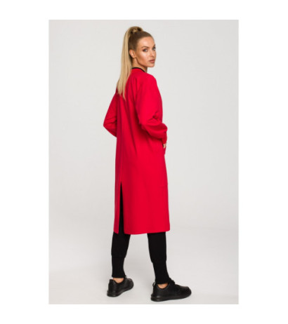 M694 Long zip sweatshirt with slit - red