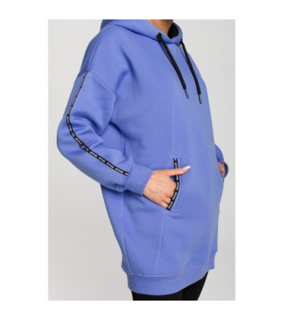 M696 Hooded sweatshirt with decorative stripes - light purple