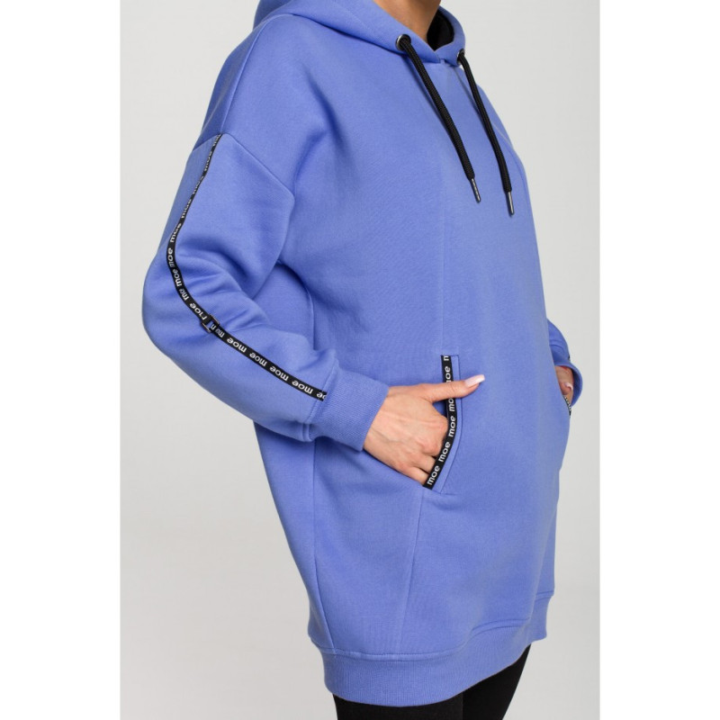 M696 Hooded sweatshirt with decorative stripes - light purple