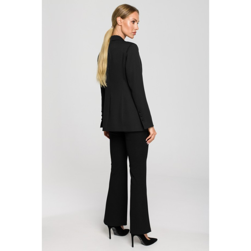 M701 One-button jacket with asymmetrical lapels - black