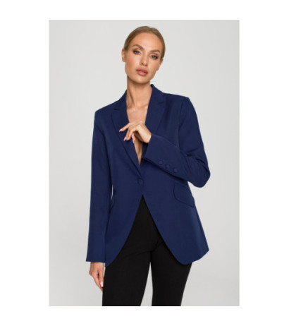 M701 One-button jacket with asymmetrical lapels - navy blue