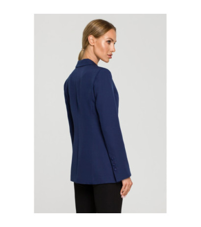 M701 One-button jacket with asymmetrical lapels - navy blue