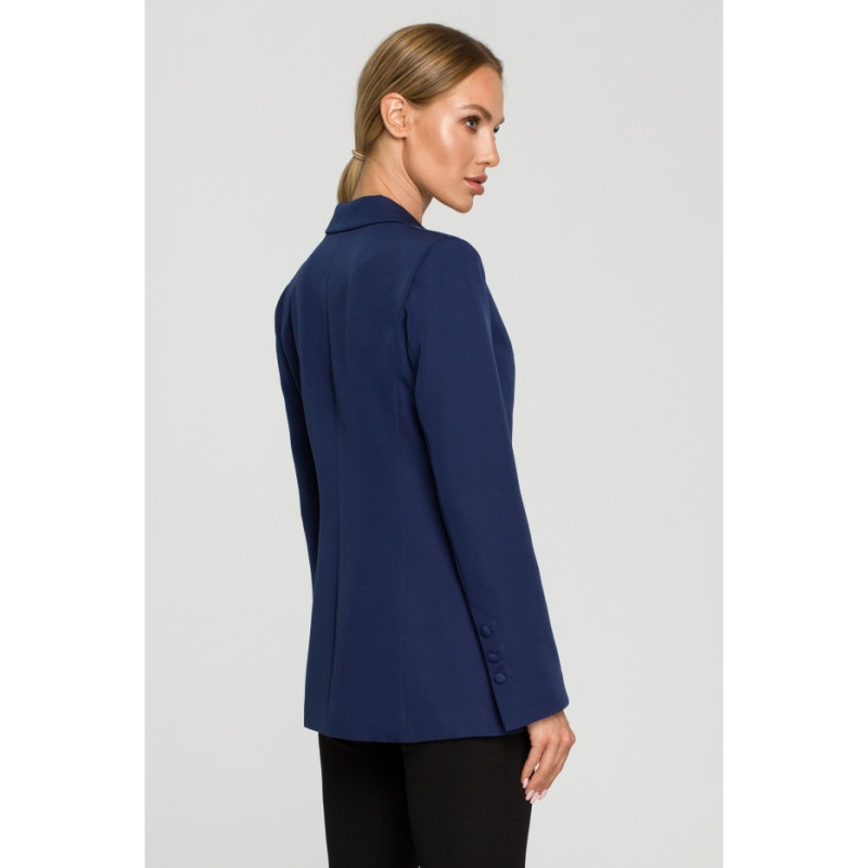 M701 One-button jacket with asymmetrical lapels - navy blue