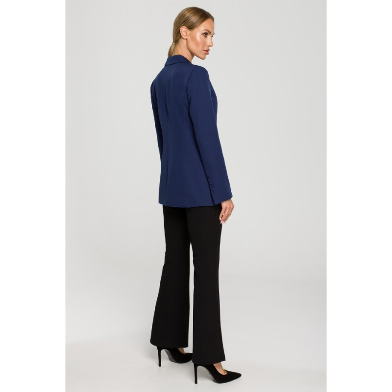 M701 One-button jacket with asymmetrical lapels - navy blue