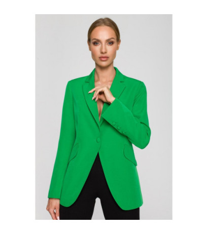 M701 One-button jacket with asymmetrical lapels - luscious green