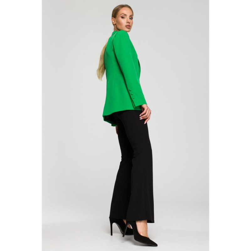 M701 One-button jacket with asymmetrical lapels - luscious green