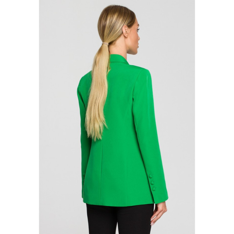 M701 One-button jacket with asymmetrical lapels - luscious green