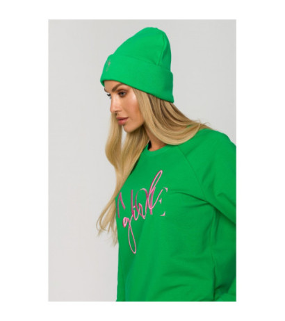 M709 MOE GIRL embroidered beanie hat - juicy green