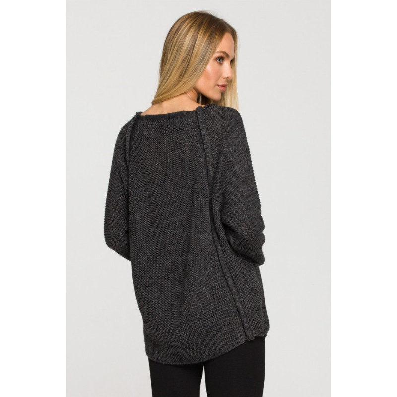 M712 Sweater with decorative buttons - graphite