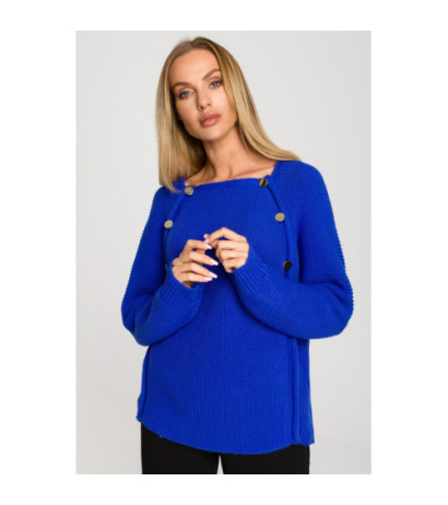 M712 Sweater with decorative buttons - sapphire