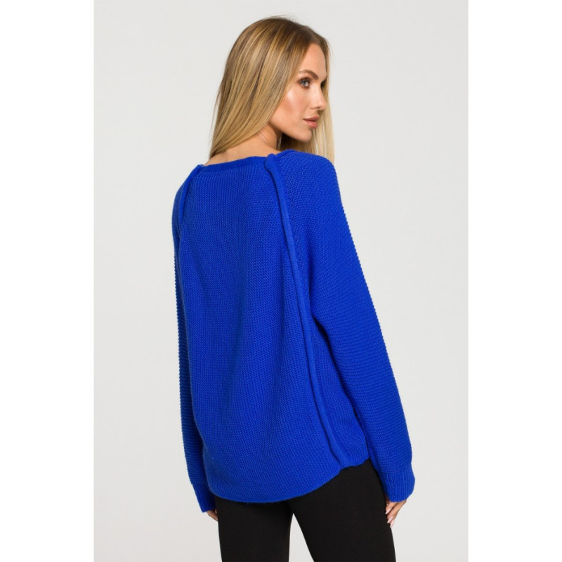 M712 Sweater with decorative buttons - sapphire