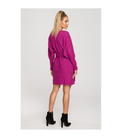 M714 Overlap sweater dress - raspberry