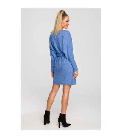 M714 Overlap sweater dress - azure