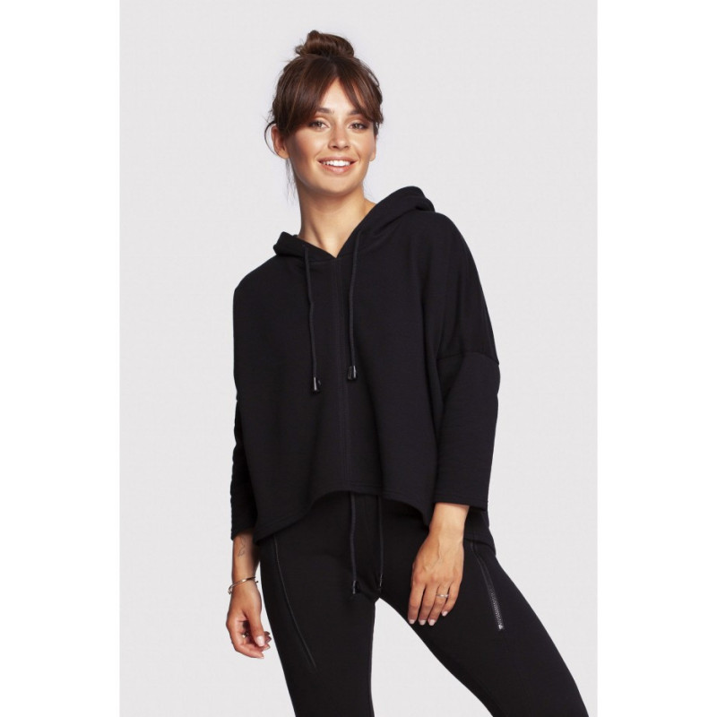 B239 Loose-fitting hooded sweatshirt - black