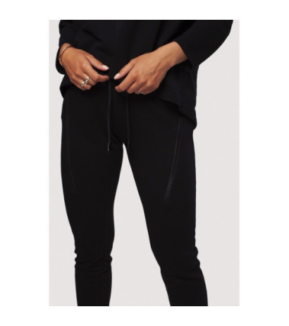 B240 Trousers with decorative zippers - black