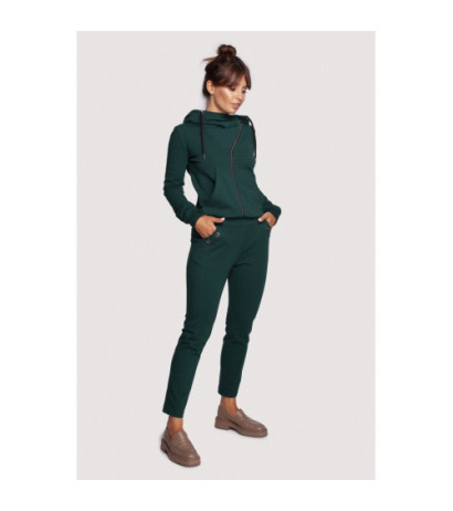 B243 Trousers with stitching on the legs - dark green