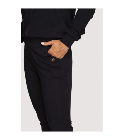 B243 Trousers with stitching on the legs - black