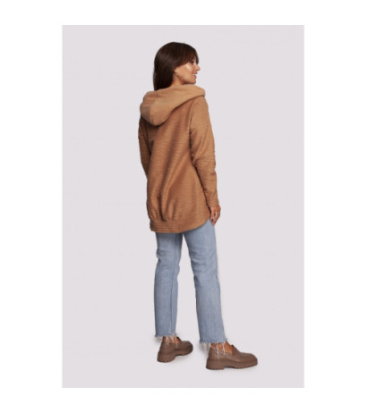 B249 Sweatshirt with chimney and hood - cinnamon