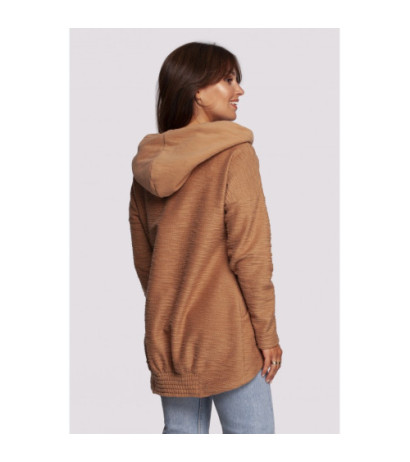 B249 Sweatshirt with chimney and hood - cinnamon