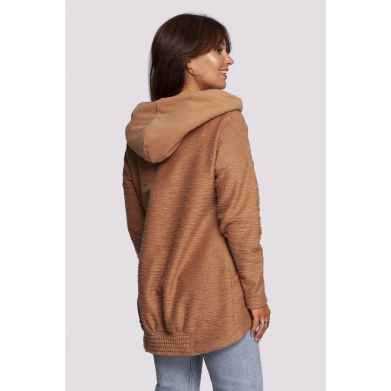 B249 Sweatshirt with chimney and hood - cinnamon