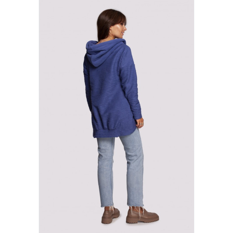 B249 Sweatshirt with chimney and hood - indigo