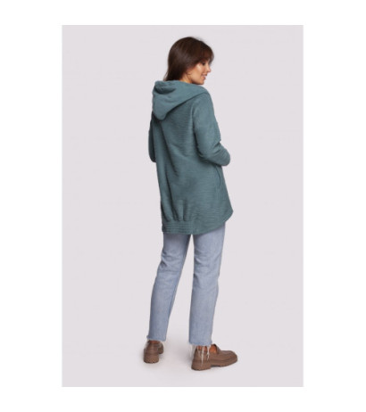 B249 Sweatshirt with chimney and hood - turquoise