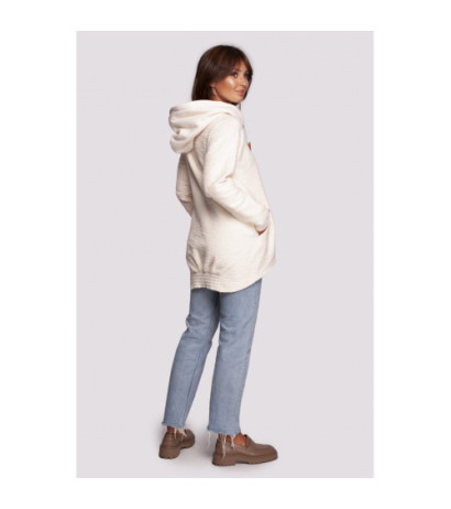 B249 Sweatshirt with chimney and hood - vanilla