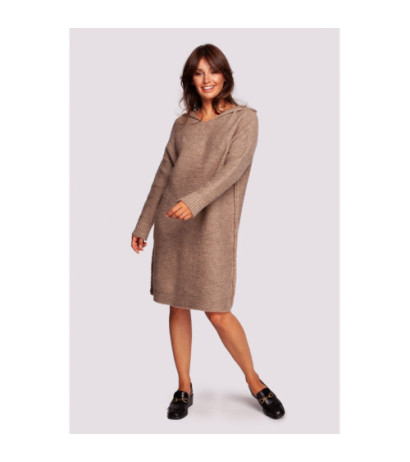 BK089 Hooded dress sweater - light brown