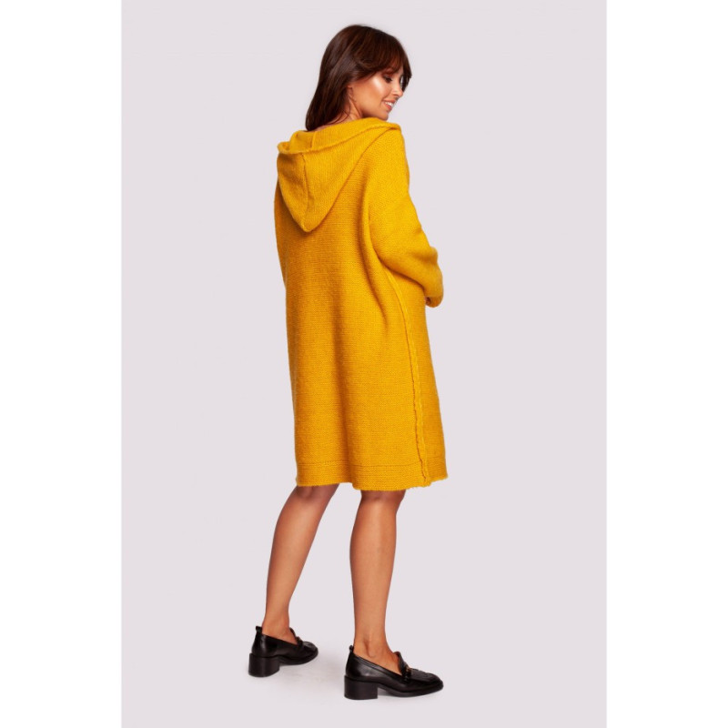 BK089 Sweater dress with hood - honey