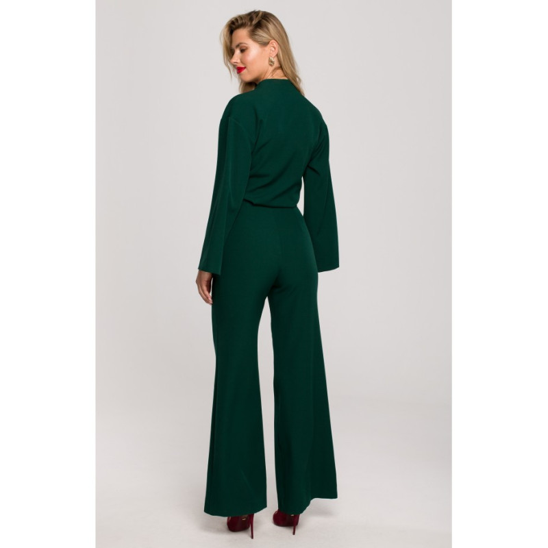 K147 Wide-legged jumpsuit - bottle green