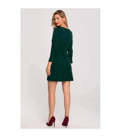 K148 Trapeze dress - bottle green