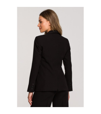 S310 Plain one-button jacket - black