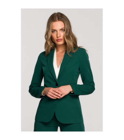 S310 Plain one-button jacket - green