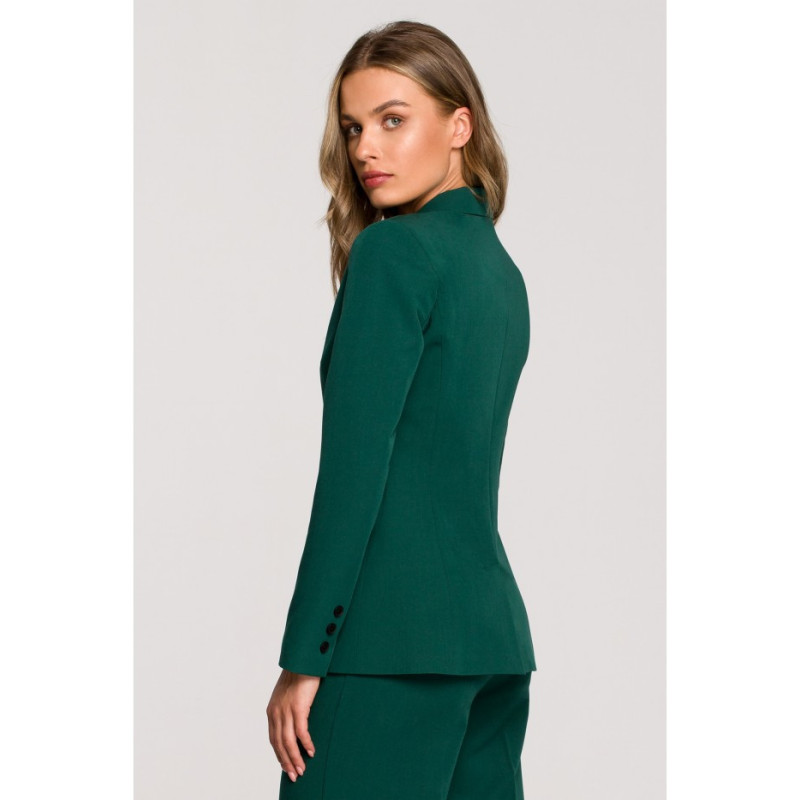 S310 Plain one-button jacket - green