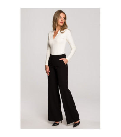 S311 Pants with wide legs - black