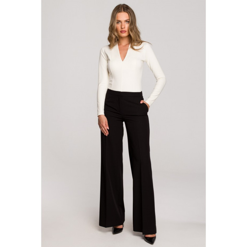 S311 Pants with wide legs - black