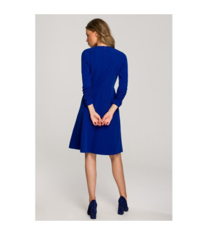 S325 Dress with binding at neckline - cornflower